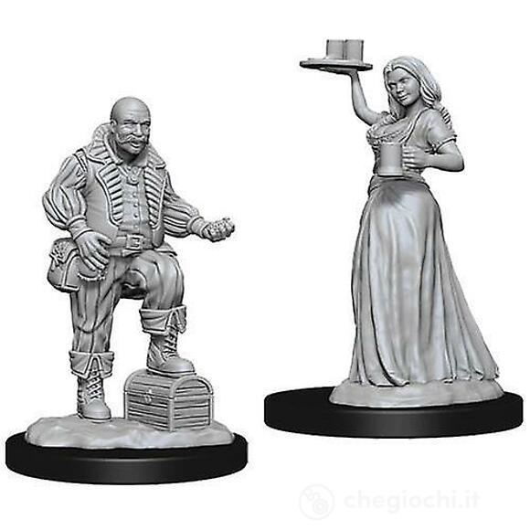 Mercante e Cameriera - Pathfinder - Deep Cuts Miniatures