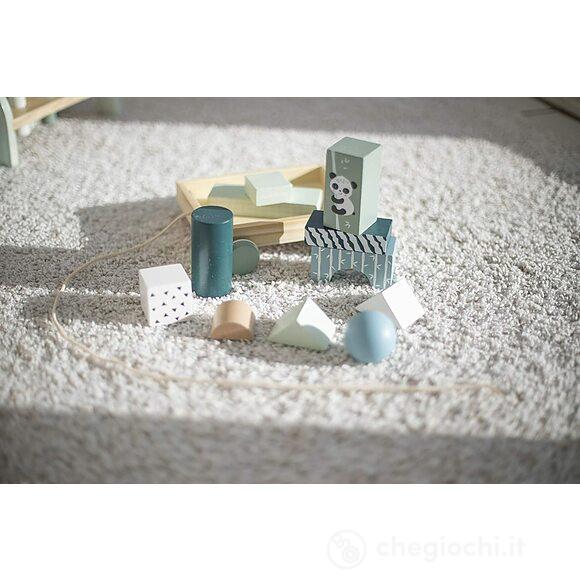 Vagoncino trainabile legno con mattoncini 18x17,5 cm (100003800)