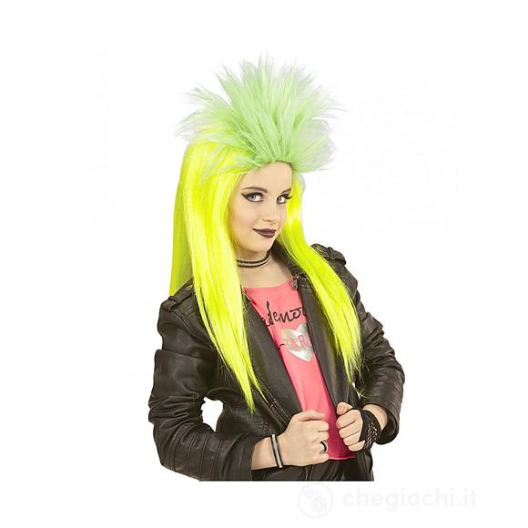 Parrucca Punk fosforescente gialla