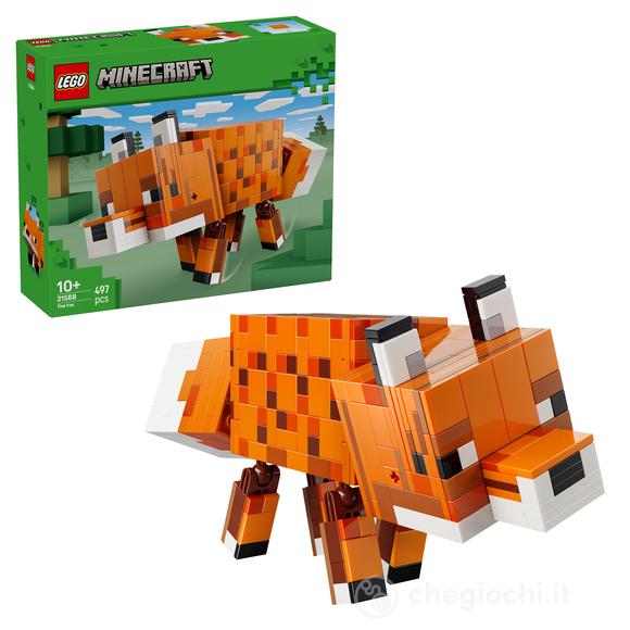 LEGO Minecraft 21588 La Volpe Giocattolo, Puzzle 3D con Accessori, Decorazione per Gaming Room, Idea Regalo di Compleanno 10+