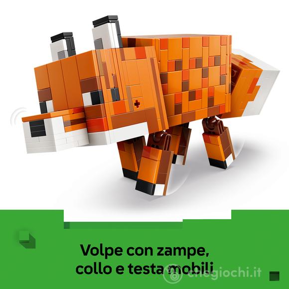 LEGO Minecraft 21588 La Volpe Giocattolo, Puzzle 3D con Accessori, Decorazione per Gaming Room, Idea Regalo di Compleanno 10+