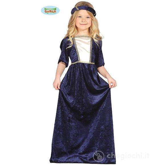 Costume Nobile Cortigiana Dama Medievale Bambina Taglia 5-6 Anni (85597)