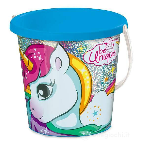 Secchiello Glitter Unicorno diametro 17 cm