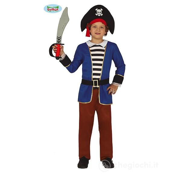 Costume Pirata Blu E Marrone Bambino Taglia 10-12 Anni (83599)