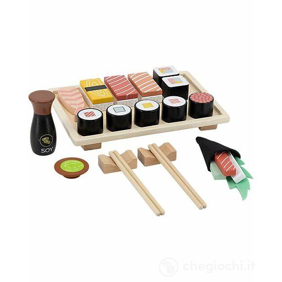 Set Sushi In Legno - 23 Pezzi - Colori Ad Acqua Atossici