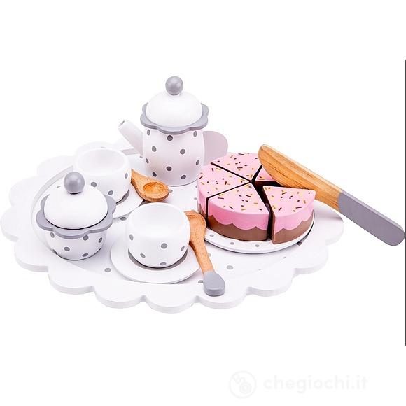 Set Te/Caffe Bianco Con Torta (10621)
