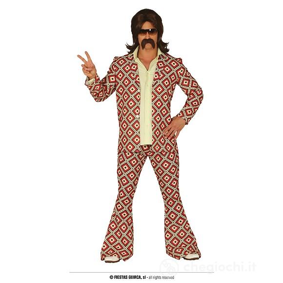 Costume Abito Fantasia A Rombi Uomo Disco Anni '70 Taglia M (88622)