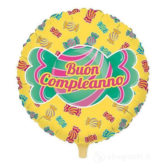 Palloncino Tondo Buon Compleanno Candy 45 cm