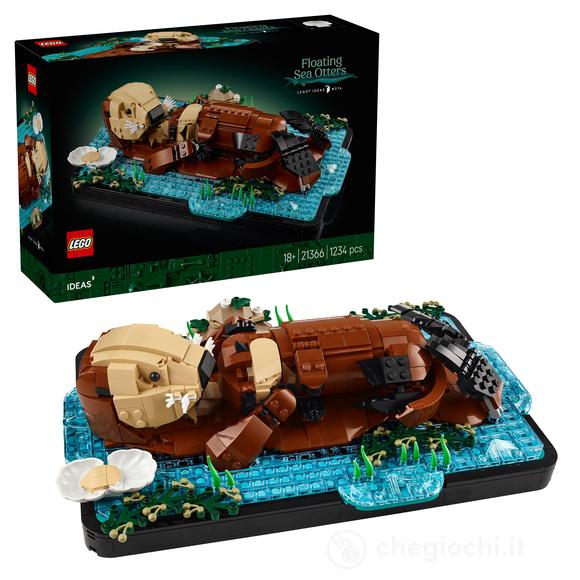 LEGO Ideas 21366 Lontre Marine, Kit di Modellismo per Adulti 3D con Figure di Animali, Decorazione Fai da Te, Idea Regalo