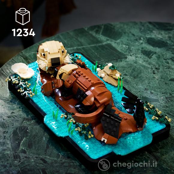 LEGO Ideas 21366 Lontre Marine, Kit di Modellismo per Adulti 3D con Figure di Animali, Decorazione Fai da Te, Idea Regalo
