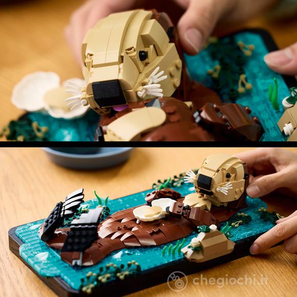LEGO Ideas 21366 Lontre Marine, Kit di Modellismo per Adulti 3D con Figure di Animali, Decorazione Fai da Te, Idea Regalo