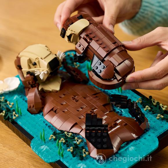 LEGO Ideas 21366 Lontre Marine, Kit di Modellismo per Adulti 3D con Figure di Animali, Decorazione Fai da Te, Idea Regalo