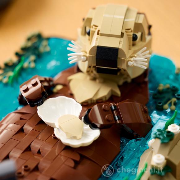 LEGO Ideas 21366 Lontre Marine, Kit di Modellismo per Adulti 3D con Figure di Animali, Decorazione Fai da Te, Idea Regalo