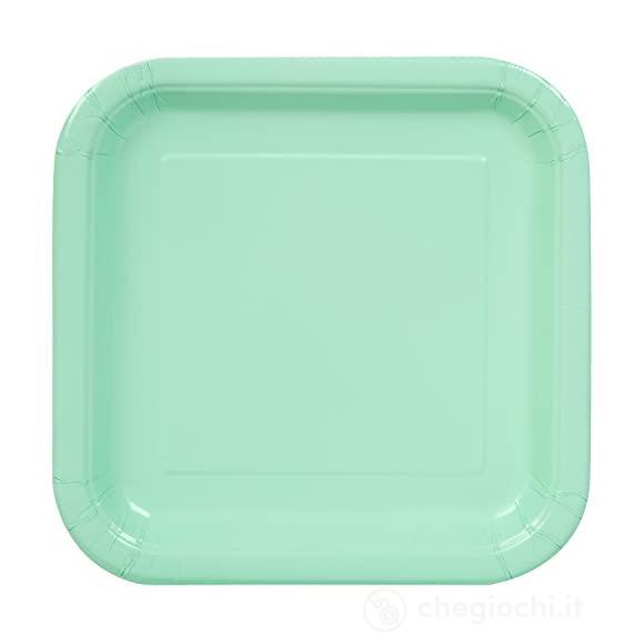 14 Mint 9In Sq Plt Sup. Piatto Carta 23 Cm Verde Menta