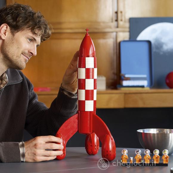 LEGO Ideas 21367 Razzo Lunare di Tintin, Kit Modellismo per Adulti, 5 Minifigure, Cane, Decorazioni Fai da Te, Regalo per Fan