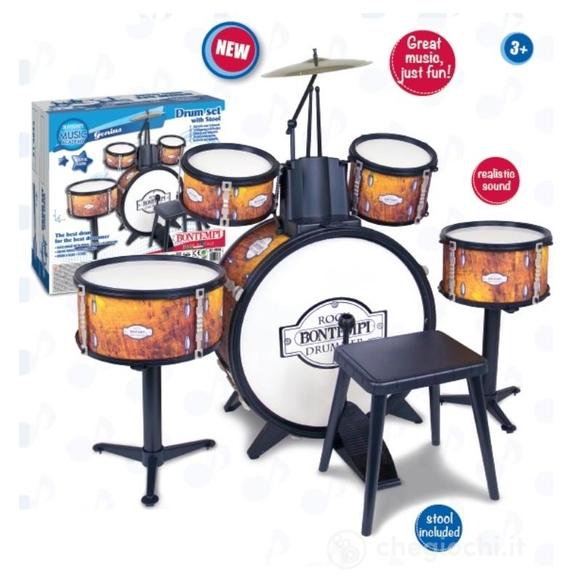Batteria Classica 6 Elementi, Con Sgabello E 2 Bacchette