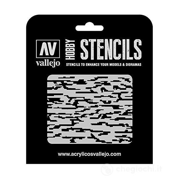Stencil Stcam004 Pixelated Modern Camo