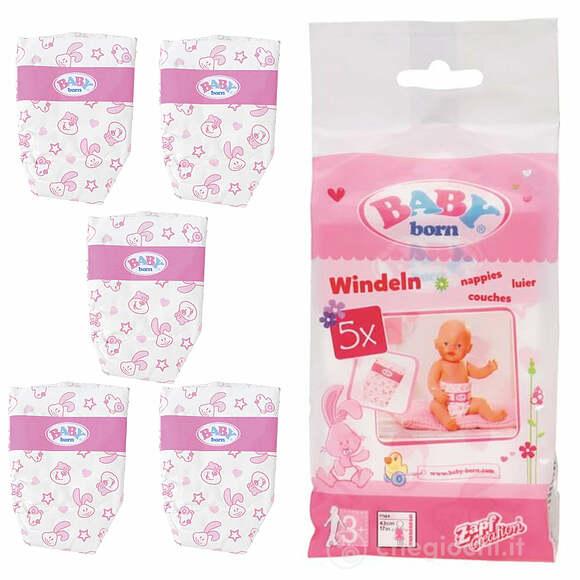 Pannolini bambola Baby Born  5 pz per bambole 43 cm (826508)