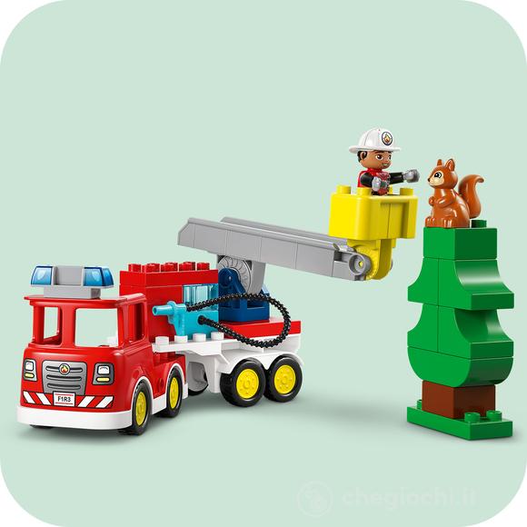 LEGO DUPLO 10473 Autopompa con Manichetta e Pompiere, Gioco Didattico per la Motricità Fine con Camion e Personaggio per 2+