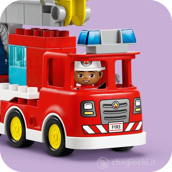 LEGO DUPLO 10473 Autopompa con Manichetta e Pompiere, Gioco Didattico per la Motricità Fine con Camion e Personaggio per 2+