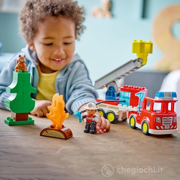 LEGO DUPLO 10473 Autopompa con Manichetta e Pompiere, Gioco Didattico per la Motricità Fine con Camion e Personaggio per 2+
