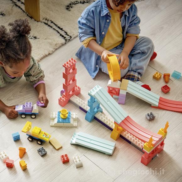 LEGO DUPLO 10478 Rampe Creative 3 in 1 con Veicoli, Giochi Didattici per la Motricità Fine con 2 Auto, Regalo per Bambini 3+