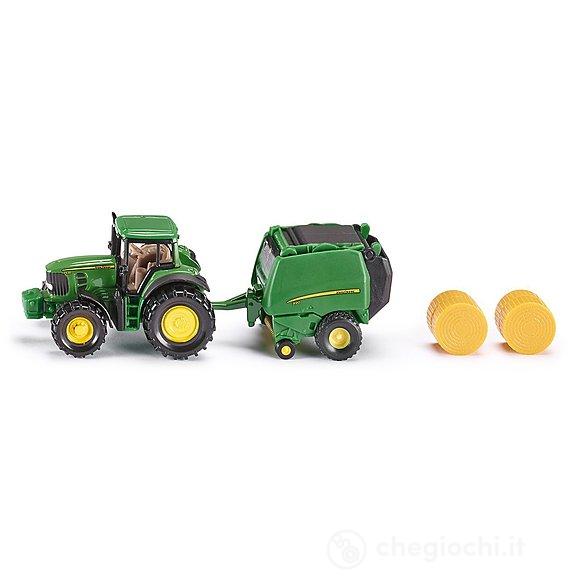 Trattore John Deere con pressaballe (1665)