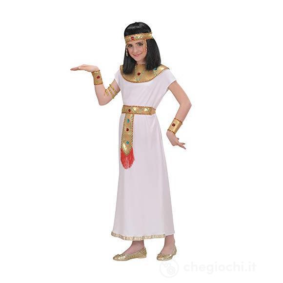 Cleopatra (Tunica, Cintura, Collare, Braccialetti, Bracciale Serpente, Copricapo) (140 Cm / 8-10 Years)