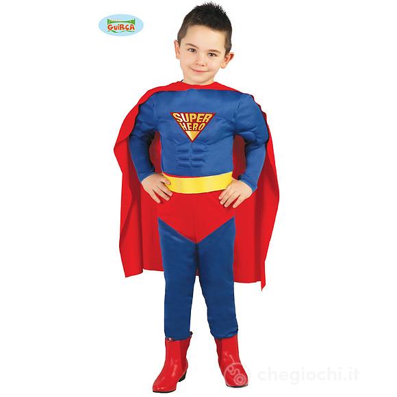 Costume Supereroe Mantello Rosso Bambino Taglia 5-6 Anni (82670)