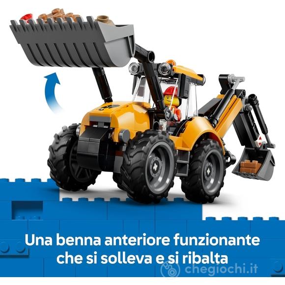 LEGO City 60480 Scavatrice da Cantiere Gialla, Veicolo Giocattolo con 2 Minifigure, Benna e Braccio Funzionanti, Regalo da 7+