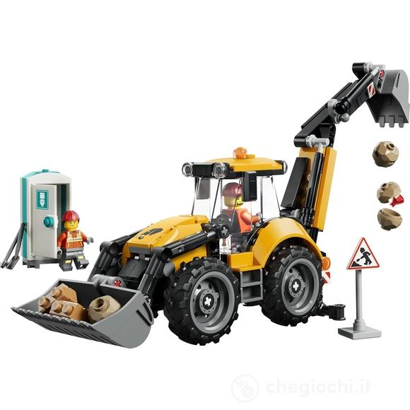 LEGO City 60480 Scavatrice da Cantiere Gialla, Veicolo Giocattolo con 2 Minifigure, Benna e Braccio Funzionanti, Regalo da 7+