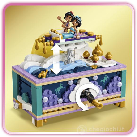 LEGO | Disney Princess 43295 Box Gioielli di Jasmine, Giocattolo di Aladdin, 2 Mini Bamboline, 2 Anelli e Lampada, Regalo 6+