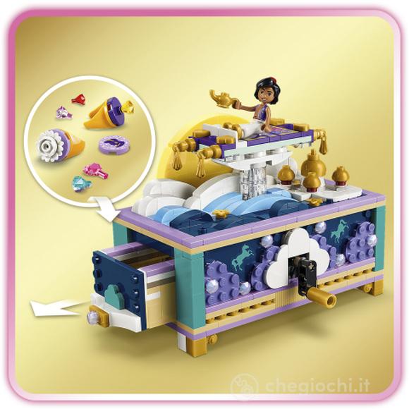 LEGO | Disney Princess 43295 Box Gioielli di Jasmine, Giocattolo di Aladdin, 2 Mini Bamboline, 2 Anelli e Lampada, Regalo 6+