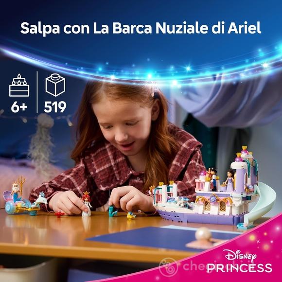 LEGO | Disney Princess 43299 La Barca Nuziale di Ariel, Giocattolo da La Sirenetta con 7 Minifigure, Regalo per Bambine 6+