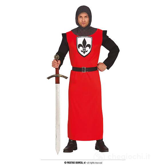 Costume Cavaliere Medievale Rosso Adulto Taglia M 48-50 (79691)