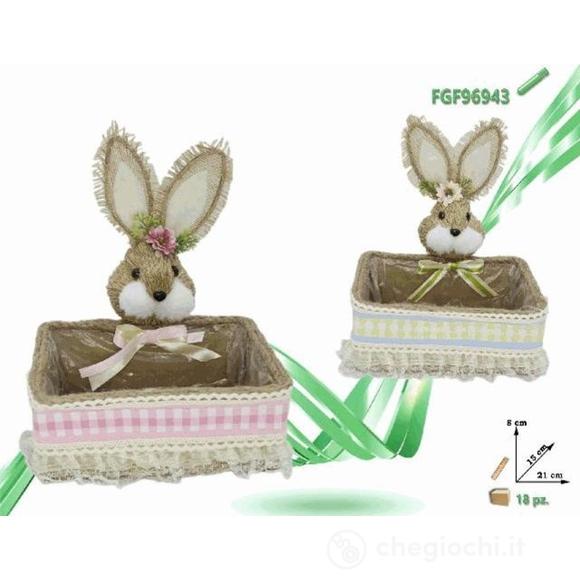 Cesto Con Decorazione Pasquale 21x15x8 cm 1 pz(496943)