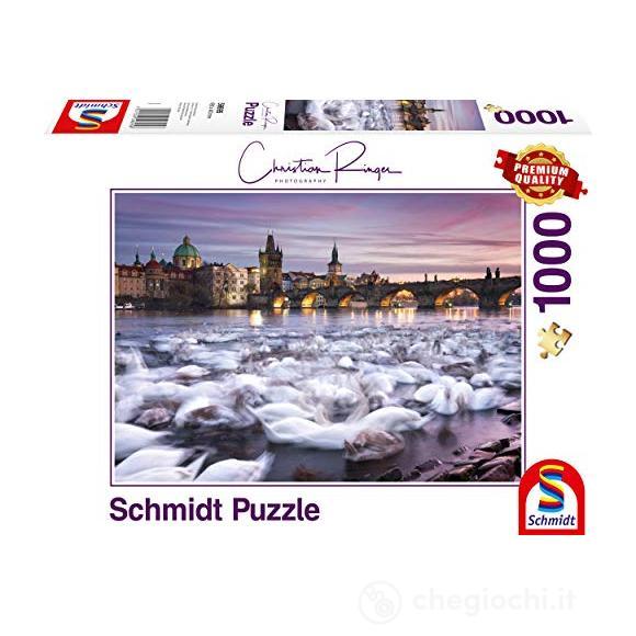 Puzzle 1000 Pezzi Praga, Cigni