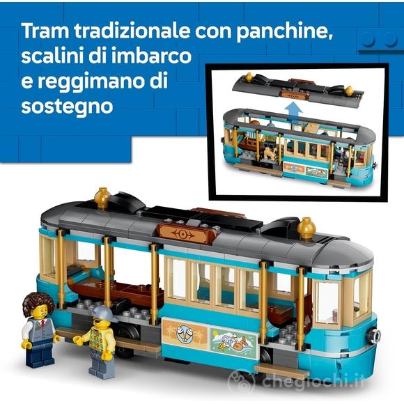 LEGO City Classic 60506 Tram Classico della Spiaggia, Treno Giocattolo con Binari e Scena di Strada, Regalo per Bambini da 7+