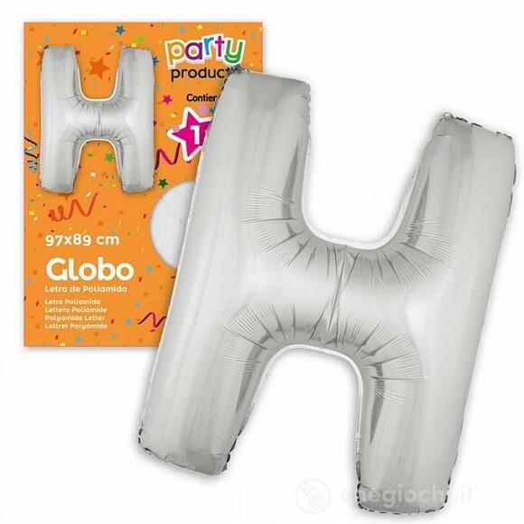 Palloncino Lettera H Argento 97 X 89 cm