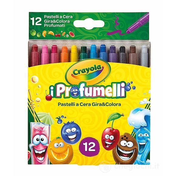 I Profumelli - 12 Pastelli a Cera Gira & Colora Profumati