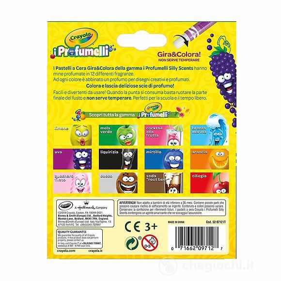 I Profumelli - 12 Pastelli a Cera Gira & Colora Profumati