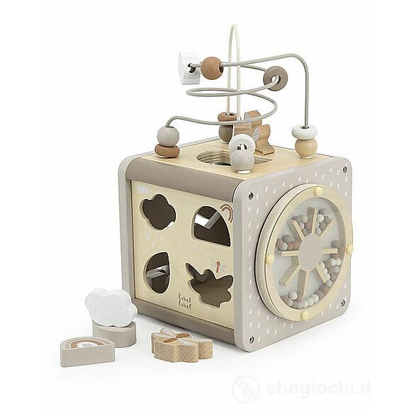 Cubo Attività In Legno - Beige - 5 In 1