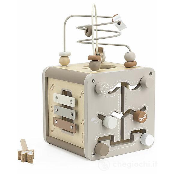Cubo Attività In Legno - Beige - 5 In 1