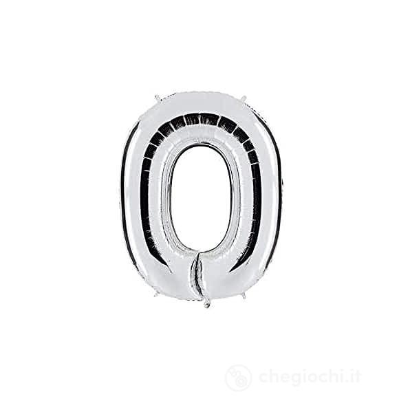 Palloncino Argento con Numero 0 Fbgr000