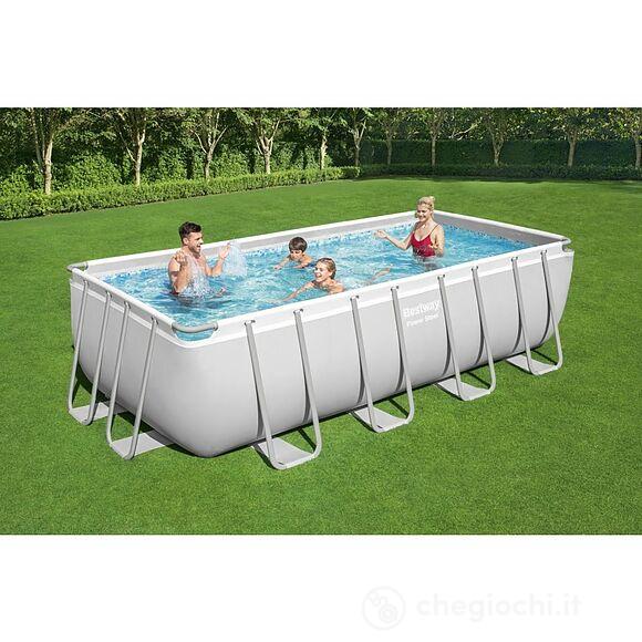 Piscina rettangolare Power Steel da 488x244x122 cm con pompa filtro a cartuccia (56670-3)