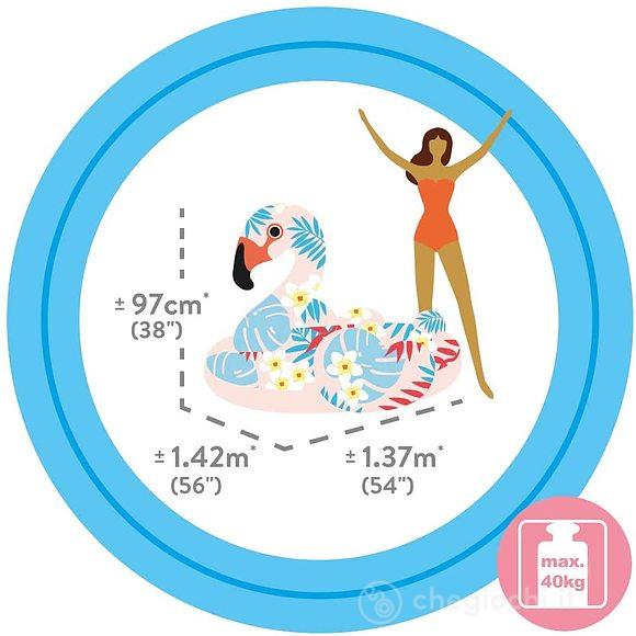 Cavalcabile Fenicottero Tropicale cm 142x137x97 (57559)