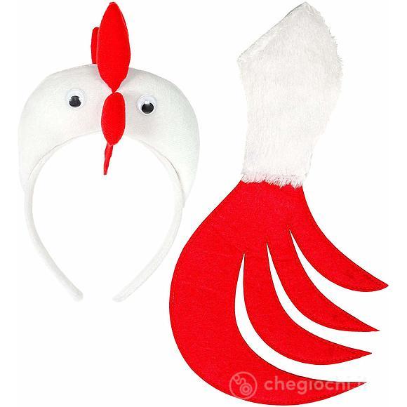 Cerchietto Gallo (copricapo, coda)