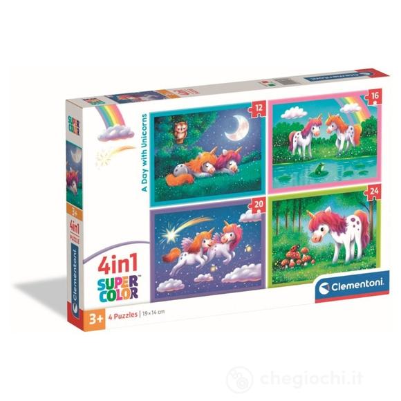 Puzzle 4in1 - A Day with Unicorns (21740)