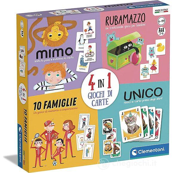 Ricreativi Board Games 4In1 Gioco Di Carte Mimo, Unico, Rubamazzo, 10 Famiglie