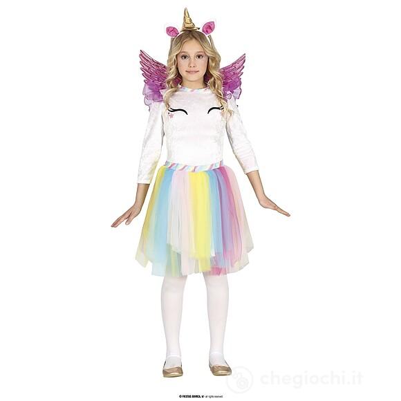 Costume Da Unicorno Arcobaleno Bambina 7-9 Anni (77765)
